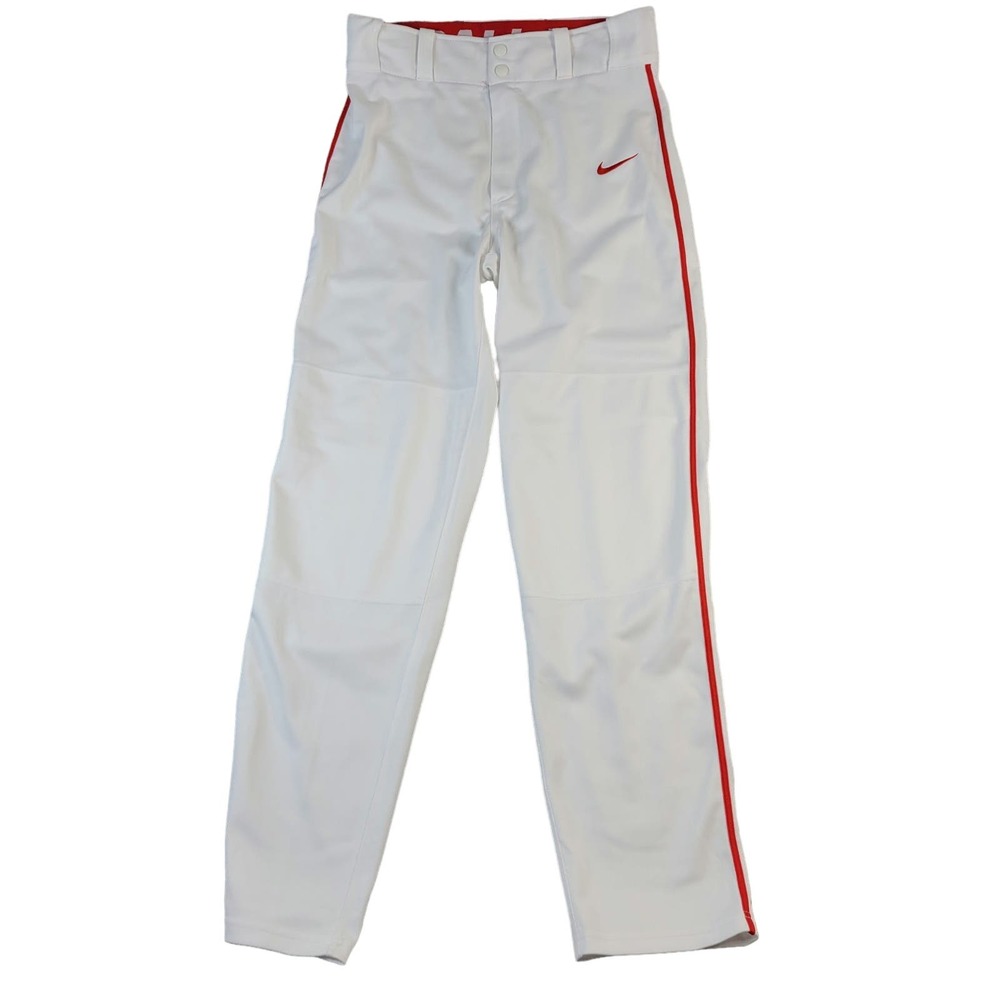 Nike Swingman Baseball Pants Dri Fit Men's Size Small Pockets Logo White Red